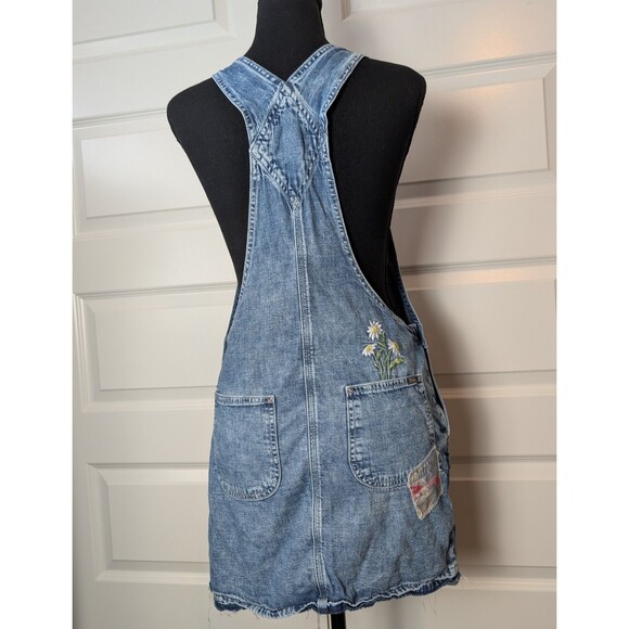 Polo Ralph Lauren Youth Size 16 Overall Dress Denim Jumper Distressed Patchwork - Picture 3 of 11